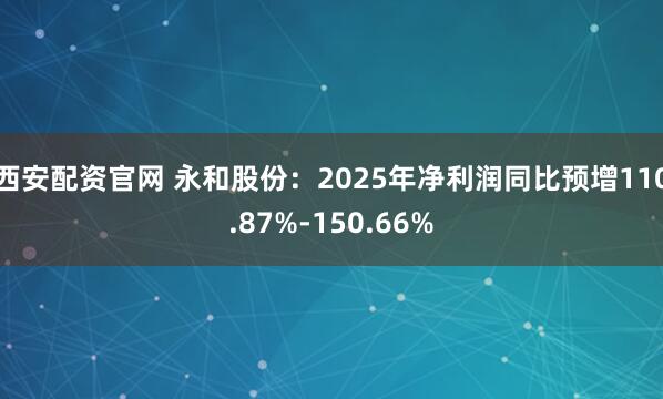 西安配资官网 永和股份：2025年净利润同比预增110.87%-150.66%