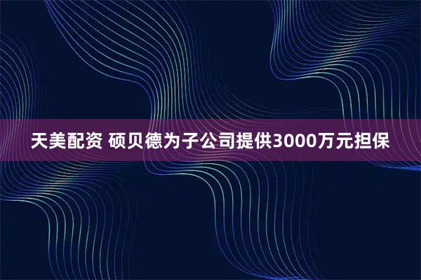 天美配资 硕贝德为子公司提供3000万元担保