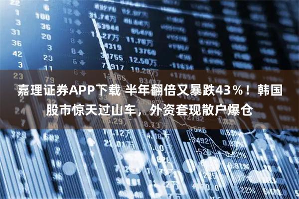嘉理证券APP下载 半年翻倍又暴跌43％！韩国股市惊天过山车，外资套现散户爆仓